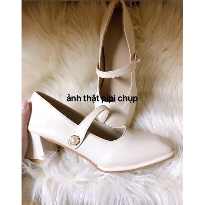 Giày cao gót 5cm style tiểu thư quai ngang G023