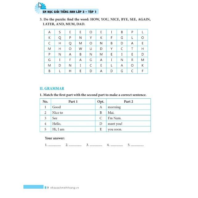 Sách - Em học giỏi tiếng Anh lớp 3 - Tập 1