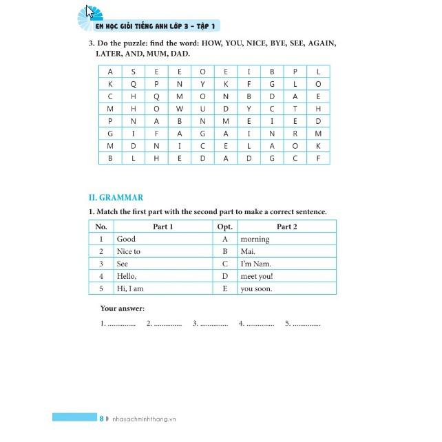 Sách - Em học giỏi tiếng Anh lớp 3 - Tập 1 (tái bản 02)