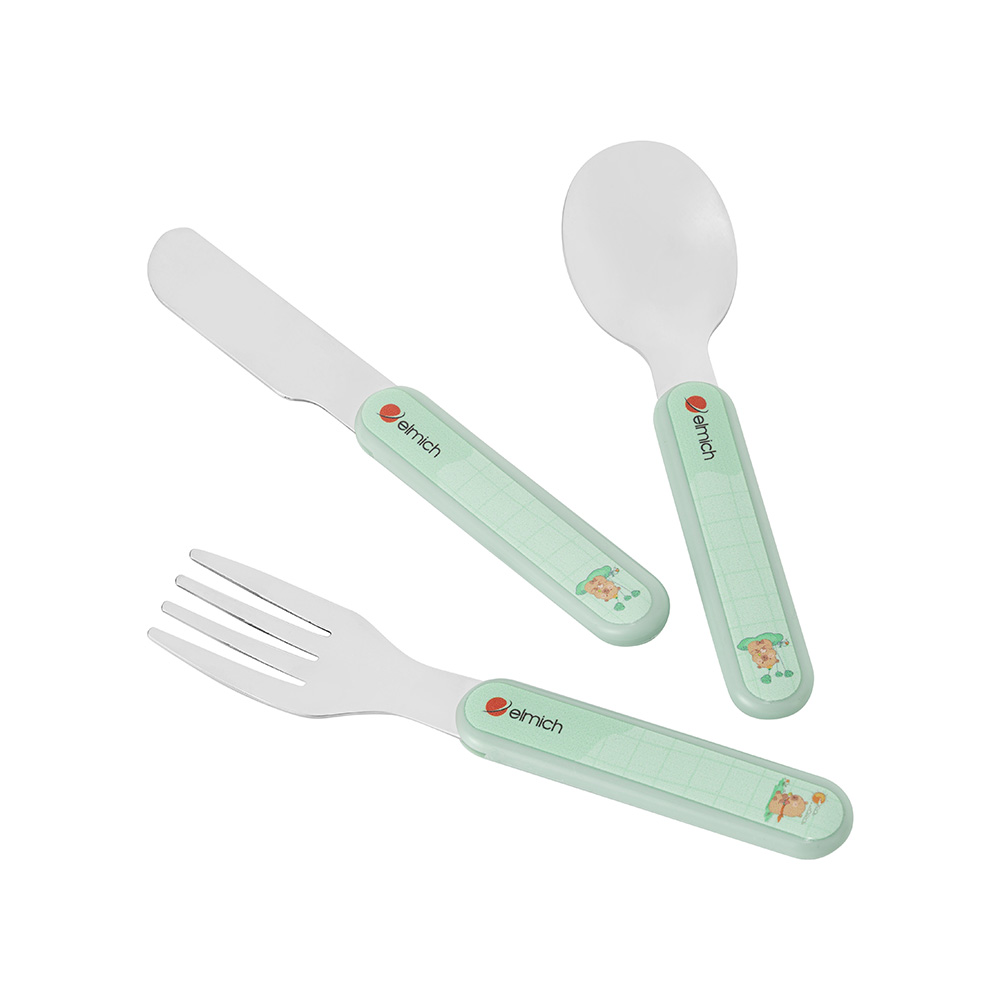 Bộ Muỗng Nĩa Dao Cho Bé Elmich EL2374 , Hàng Chính Hãng, Inox 304 An Toàn, Nhỏ Gọn - JoyMall