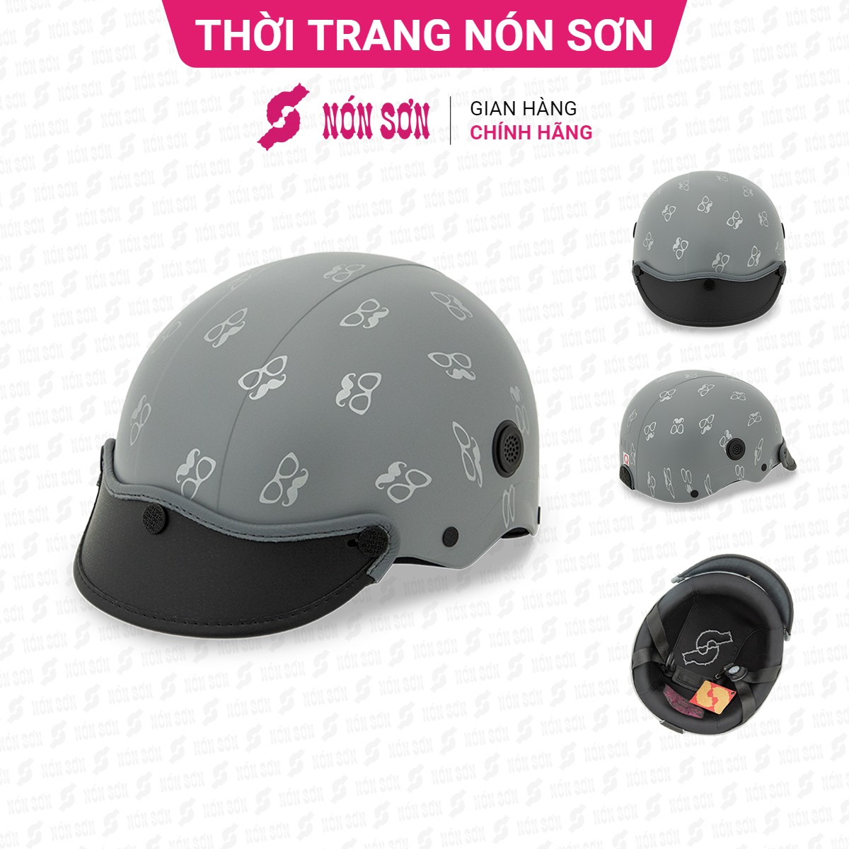 Mũ bảo hiểm lỗ thông gió họa tiết NÓN SƠN chính hãng MP-XM182