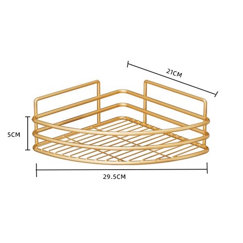 Kệ Góc Để Đồ Nhà Tắm - Kệ Kim Loại Dán Tường Cao Cấp Không Rỉ Siêu Chắc Mạ Ánh Vàng - Kệ góc mạ ánh vàng