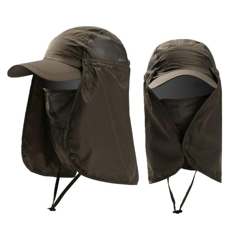 Unisex Visor Hats Fishing Hiking Sun Protector Cap UV Protection Face Neck Cover Sun Protection Outdoor Sport Camping Hats