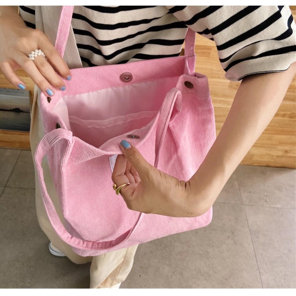 Túi nhung đeo vai Hàn quốc