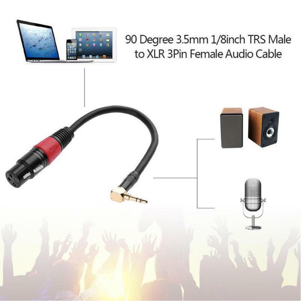 20cm XLR Female to 3.5mm Jack Male Audio Adapter Microphone Cable Microphone Adapter, Wear Resistant