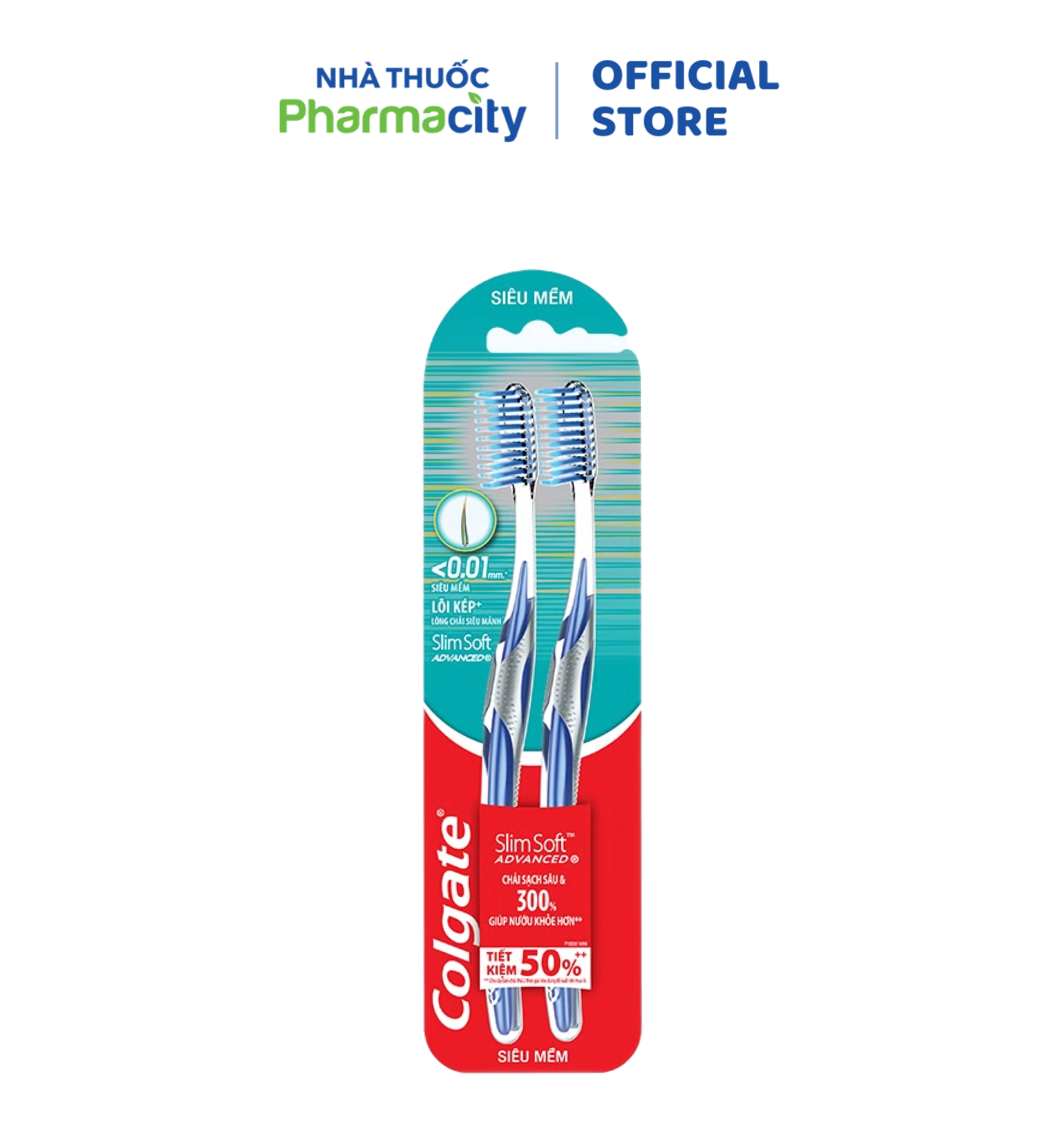 Bộ Đôi Bàn Chải Đánh Răng COLGATE SlimSoft Advanced Siêu Mềm Mảnh