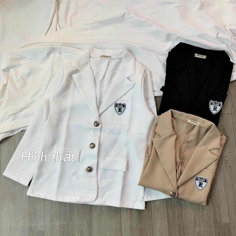 Áo khoác vest dài thêu logo chất tuyết mưa-C5U