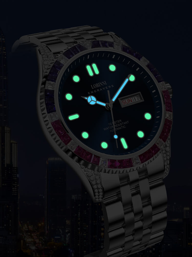 Đồng hồ nam chính hãng LOBINNI L19036-2,Kính Sapphire,chống xước,chống nước 50M,BH 24 tháng,máy cơ(Automatic)