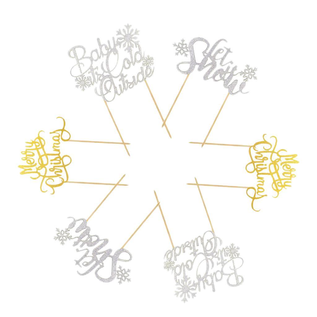 6x Christmas Cake  Props Christmas Party Supplies toy for