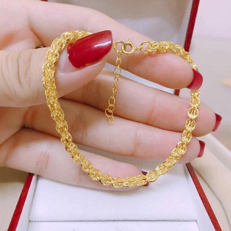 ̆́ lắc chân đuôi phụng, vòng tay mạ vàng 18k bền màu Kami