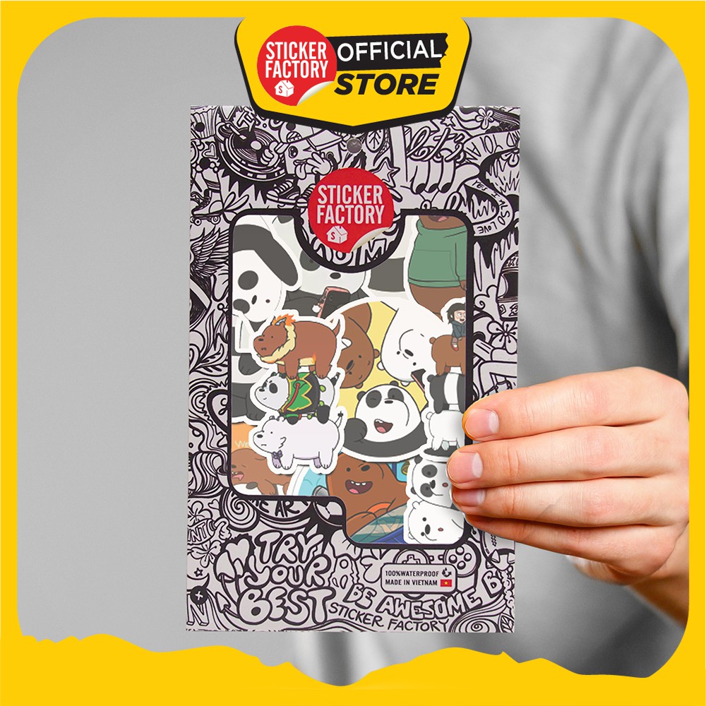 We Bare Bears - Set 30 sticker hình dán