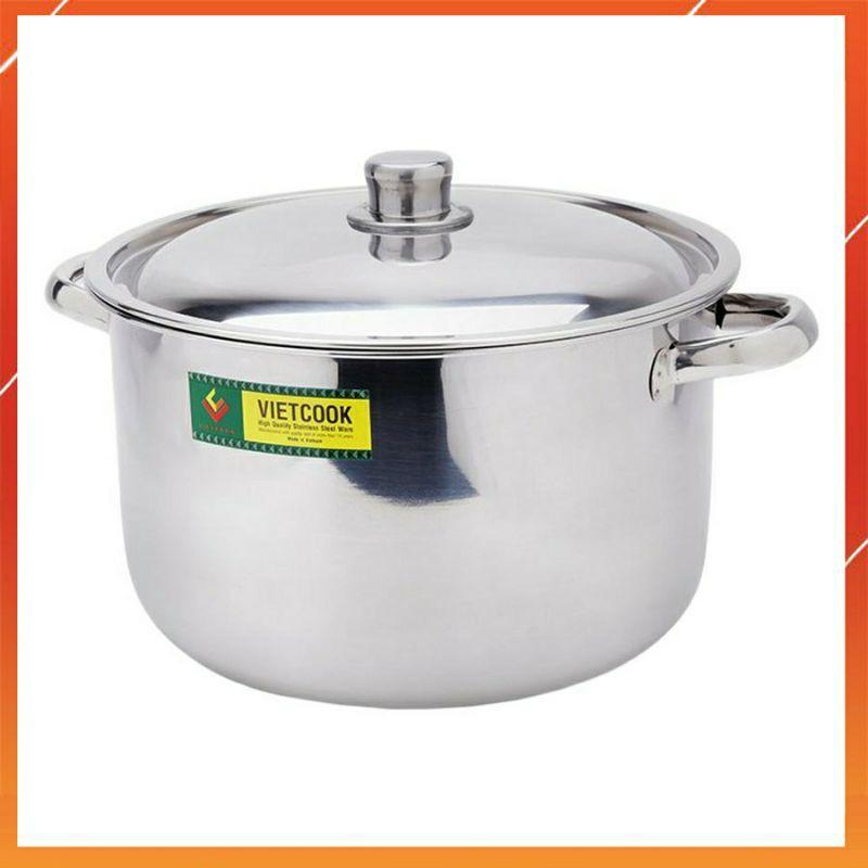 NỒI LUỘC GÀ,NỒI INOX CAO CẤP Đáy Từ SIZE 28,30,32 VIETCOOK,NỒI 10 LIT, 12L,15L(CHINH HÃNG VN