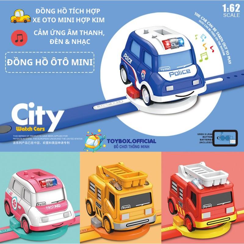 Đồng Hồ Đồ Chơi Cho Bé ToyBox, Đồng Hồ Trẻ Em 2in1 Tích Hợp ÔTô MiNi