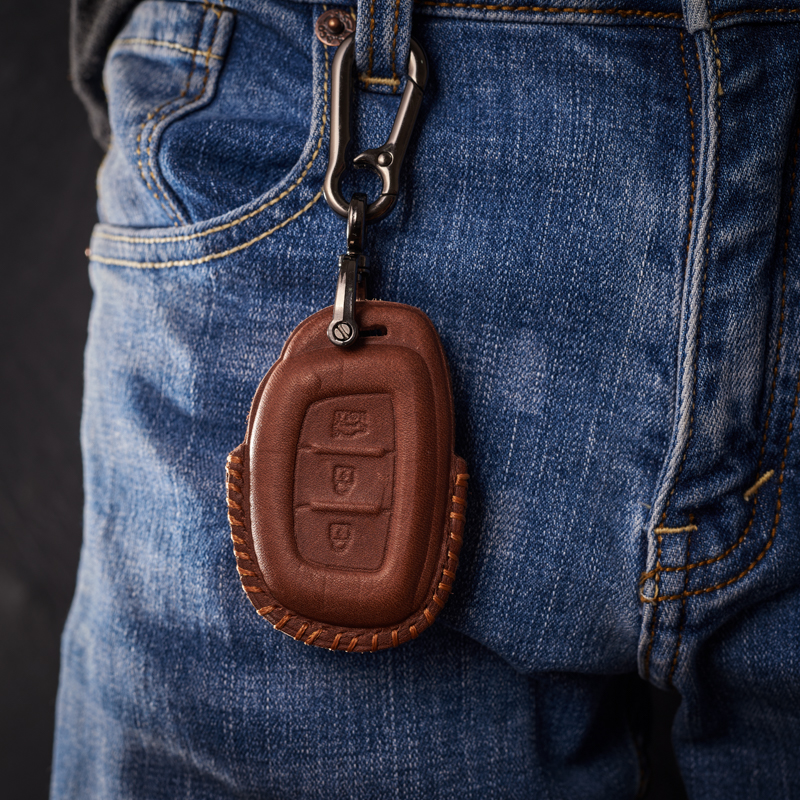 Bao Da Chìa Khóa Ô Tô Handmade dành cho Hyundai grand i10 da bò sáp