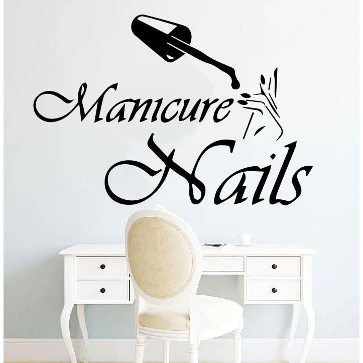 Decal Trang Trí Cửa Tiệm Nail - Spa - HairSalon - Nối Mi P2