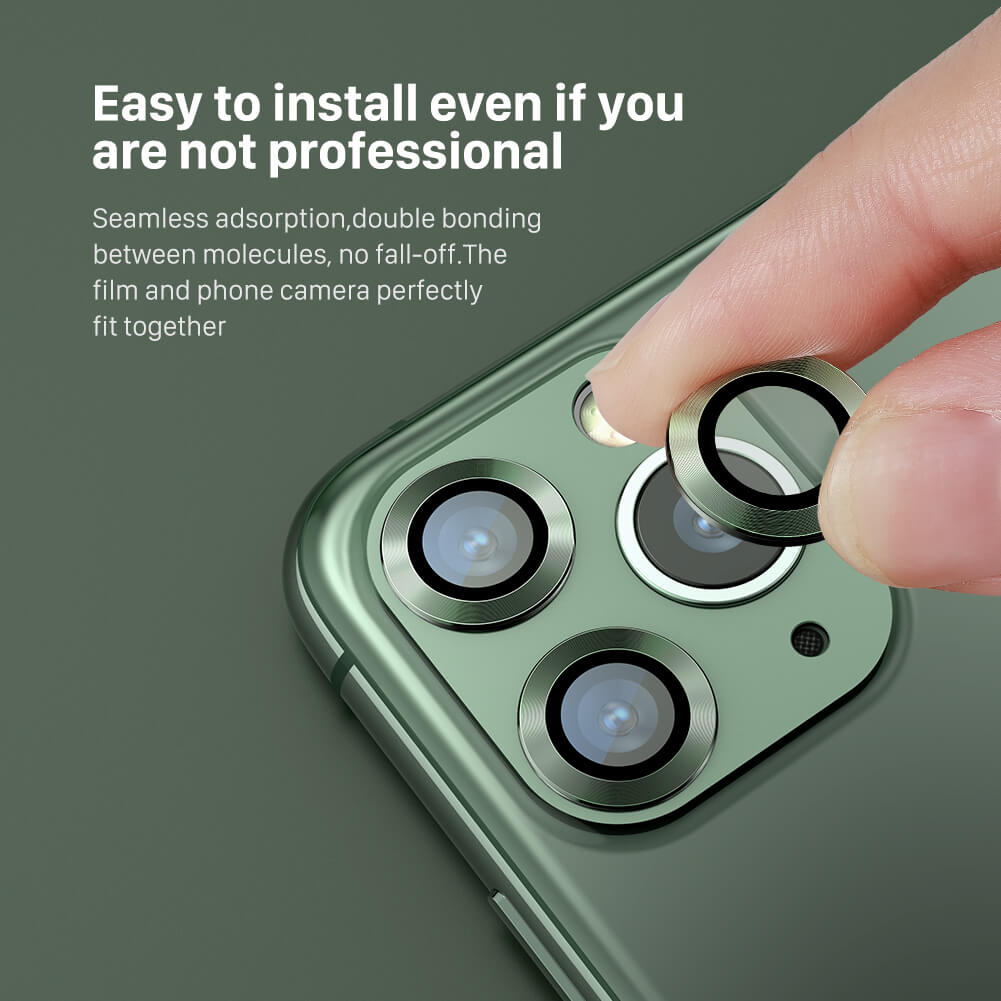 Bạc - Bộ miếng dán kính cường lực bảo vệ Camera cho iPhone 11 Pro / 11 Pro Max Kuzoom mang  lại khả năng chụp hình sắc nét full HD (độ cứng 9H, chống trầy, chống chụi &amp; vân tay, bảo vệ toàn diện)