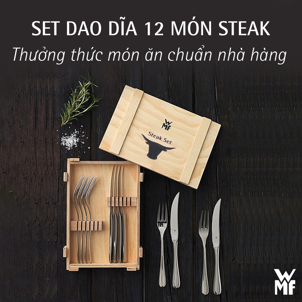 Bộ Dao Dĩa Ăn Bít Tết STEAK 12 Món WMF Chất Liệu Thép Không Gỉ Cromargan, Phong Cách Sang Trọng Tinh Tế - 1280239990