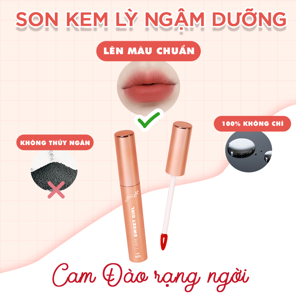 Son Kem Lỳ Cam Đào Ngậm Dưỡng GUO 5gr