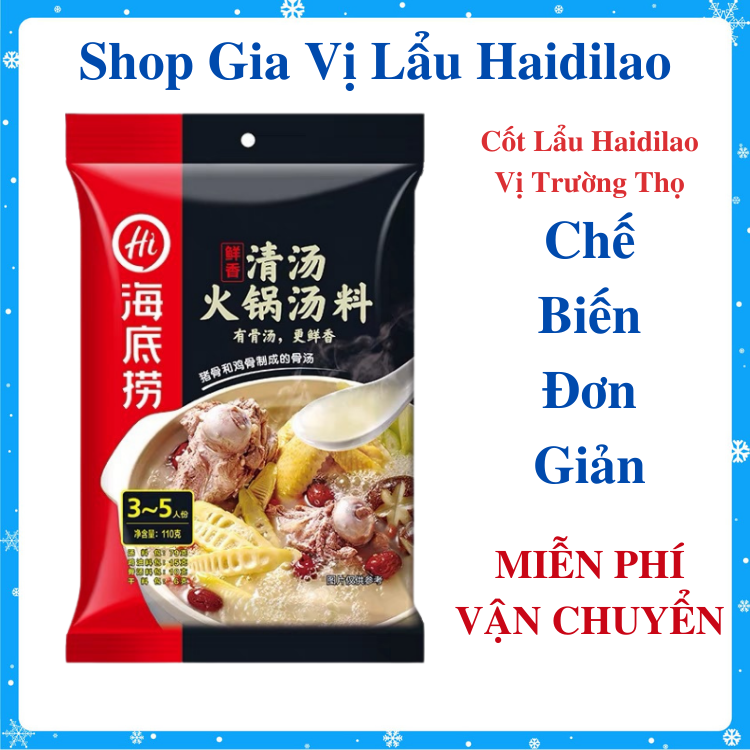 Gia Vị Lẩu Haidilao - Vị Trường Thọ Sữa Trắng Không Cay