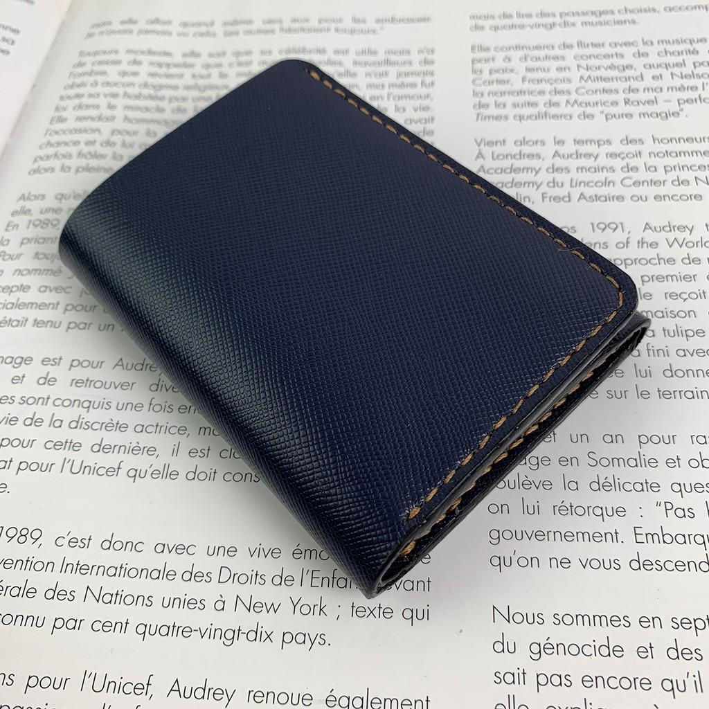 Ví nam - da saffiano - màu xanh navy - handmade DT276