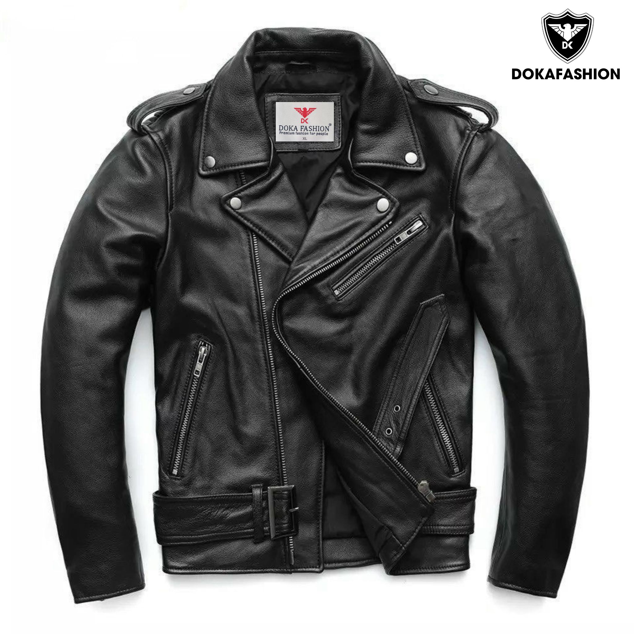 Áo khoác da nam Biker lót dù cao cấp Dokafashion DAD9