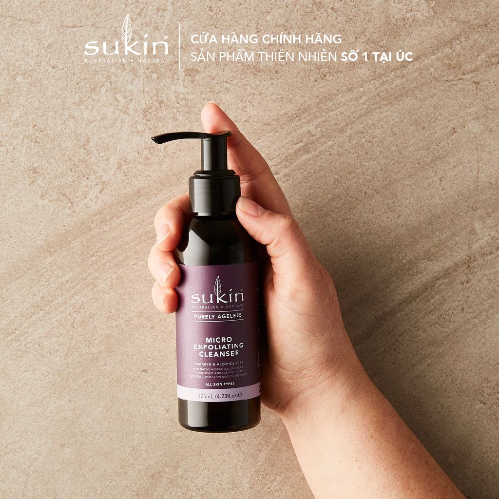 Sữa Rửa Mặt Làm Sạch Da Chết Sukin Purely Ageless Micro Exfoliating Cleanser 125Ml