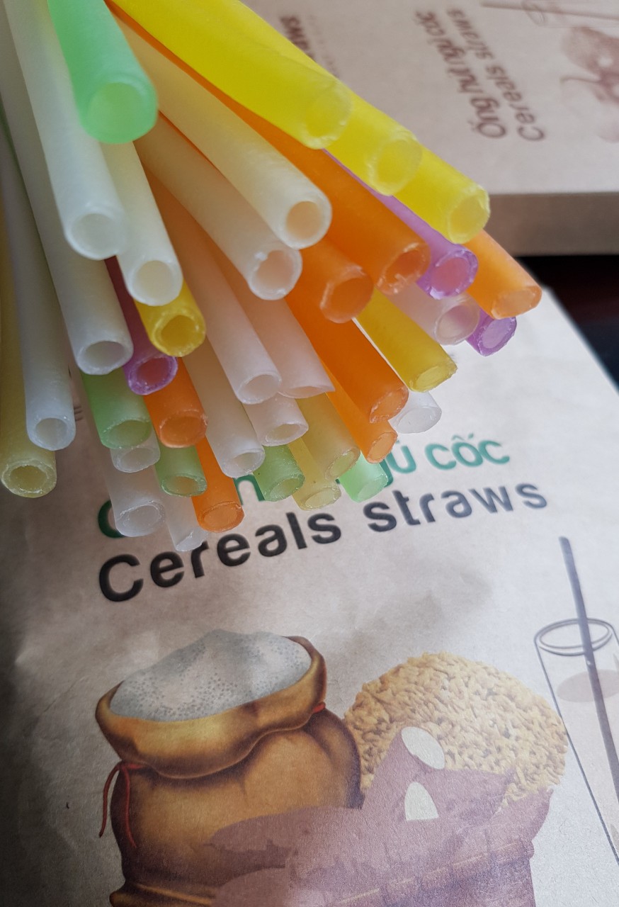 Ống hút gạo ( Ống hút gạo Rice straws Túi 100 ống hút sinh tố nhiều màu