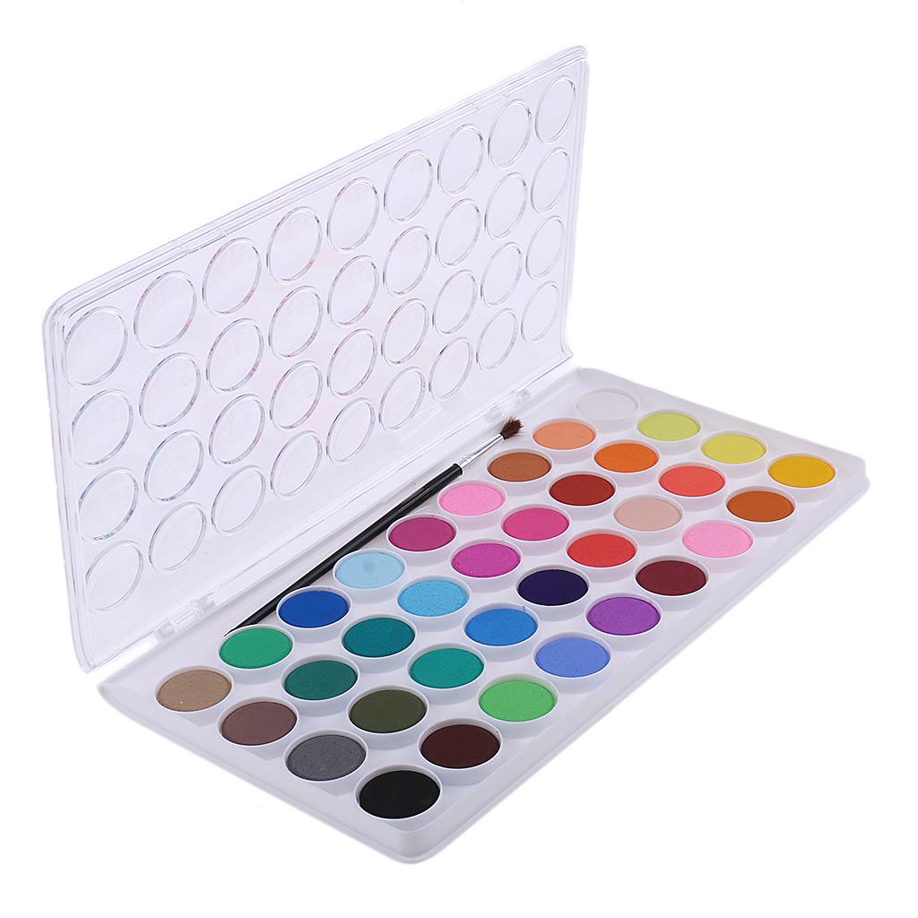 36 Màu Chắc Chắn Màu Nước Sơn Sắc Tố Bộ Vẽ + 6x Lông Nước Bút