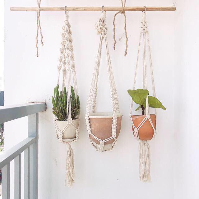 Set 6 dây treo chậu Macrame - trang trí nhà cửa nội thất văn phòng
