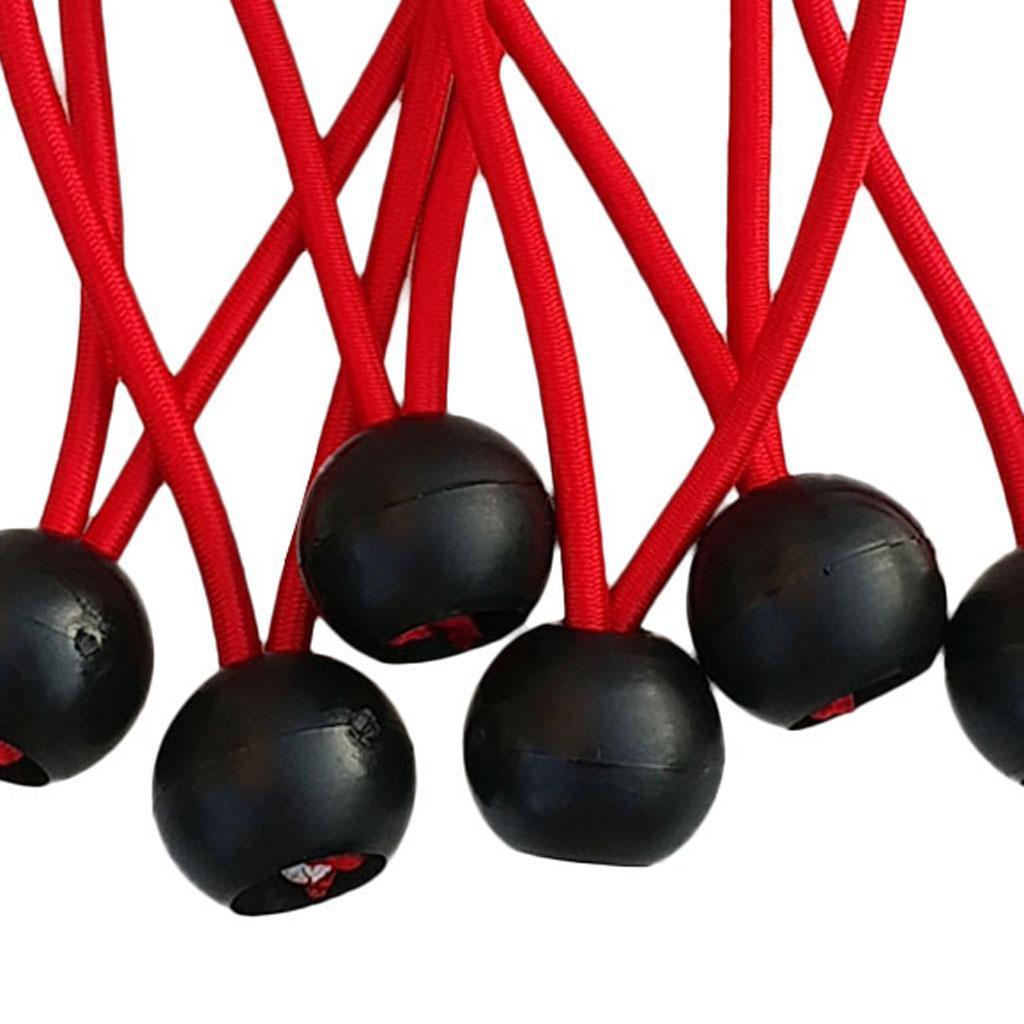 12 Pieces Heavy Duty Bungee Ball Cord Tarp Tent Tie Down Tope Red 6 Inch