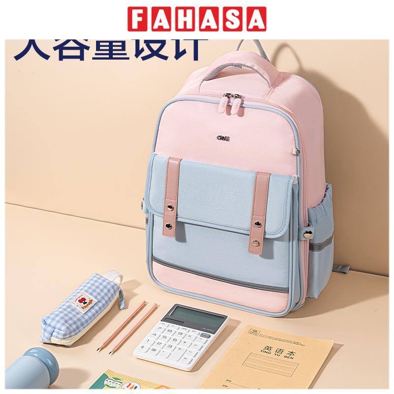 Ba Lô Chống Gù Chống Nước - Deli BB191 - Màu Hồng