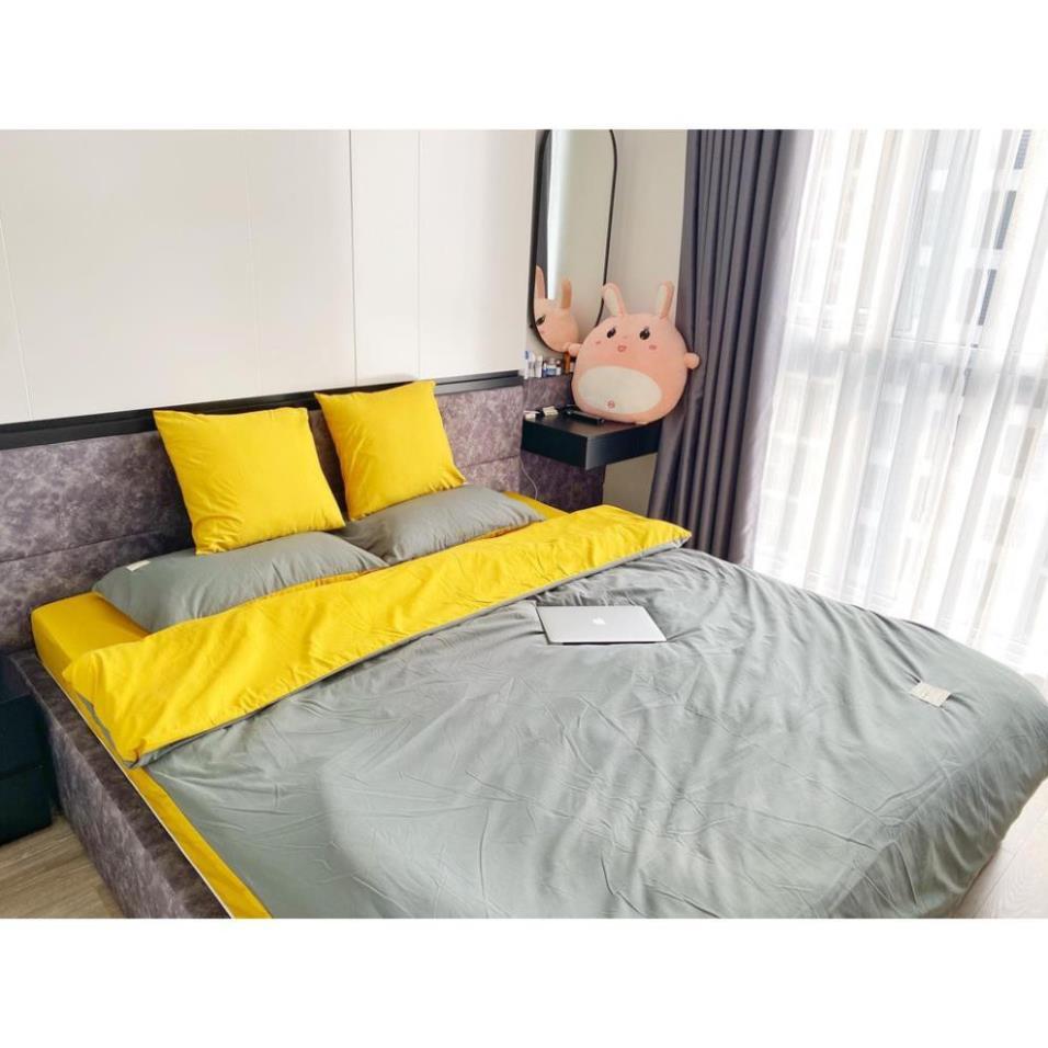 Bộ chăn ga gối Cotton TC Nhà Nhím Chăn ga gối trơn 4 món đủ size giường nệm HÀNG LOẠI 1