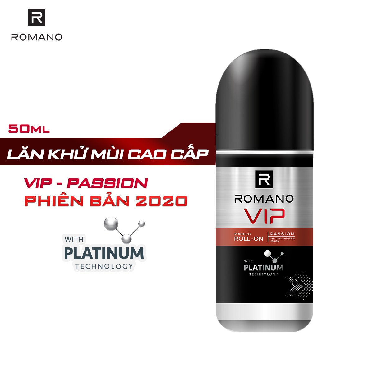 Lăn khử mùi cao cấp Romano Vip Passion mạnh mẽ bí ẩn 50ml