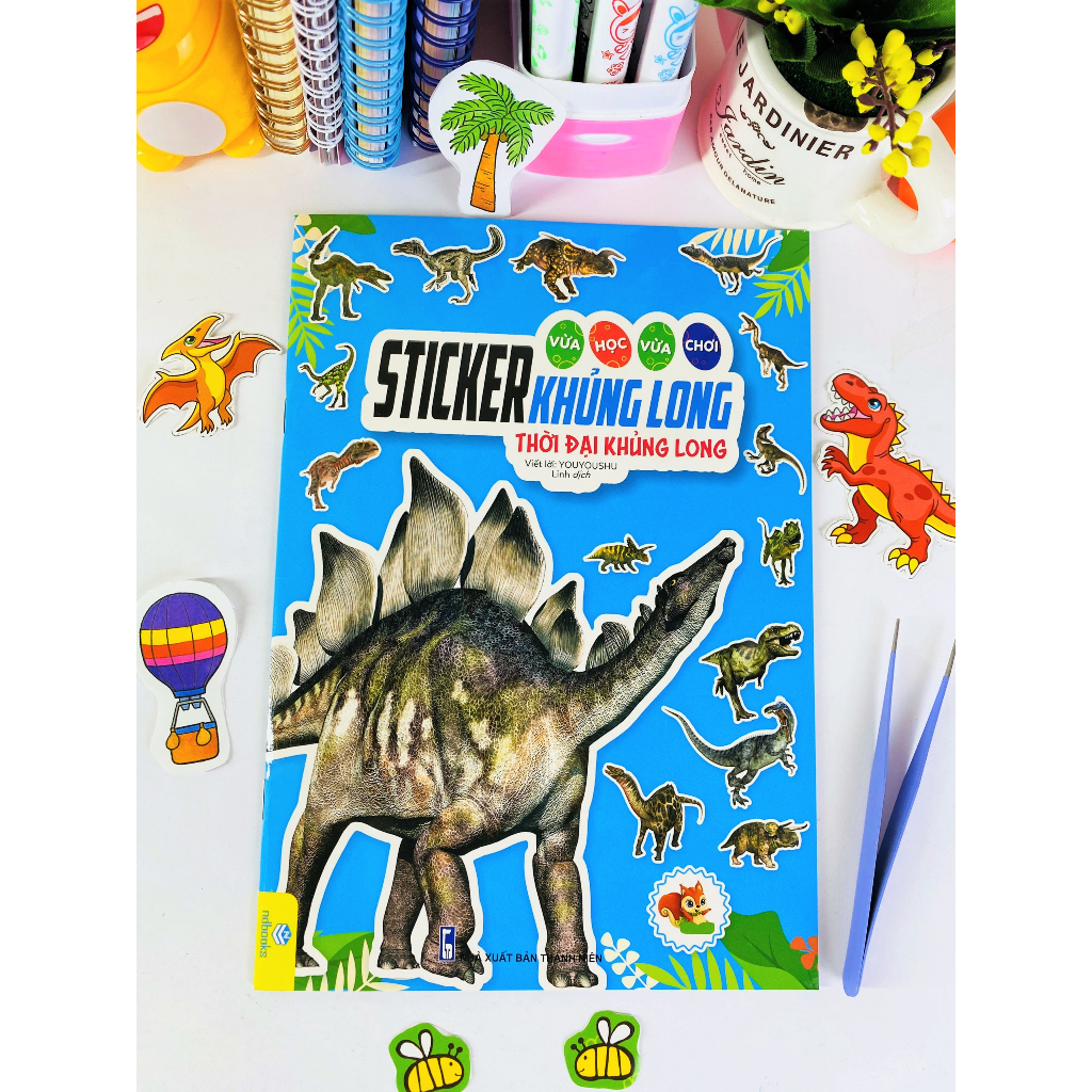 Sách - Trọn bộ 8 cuốn Sticker Khủng Long - Vừa Học Vừa Chơi - ndbooks
