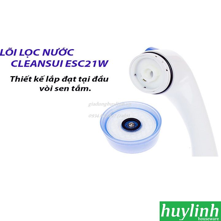 Bộ 2 lõi lọc Cleansui ESC21W dùng cho thiết bị lọc tại vòi sen ES201W - SX tại Nhật - Hàng chính hãng