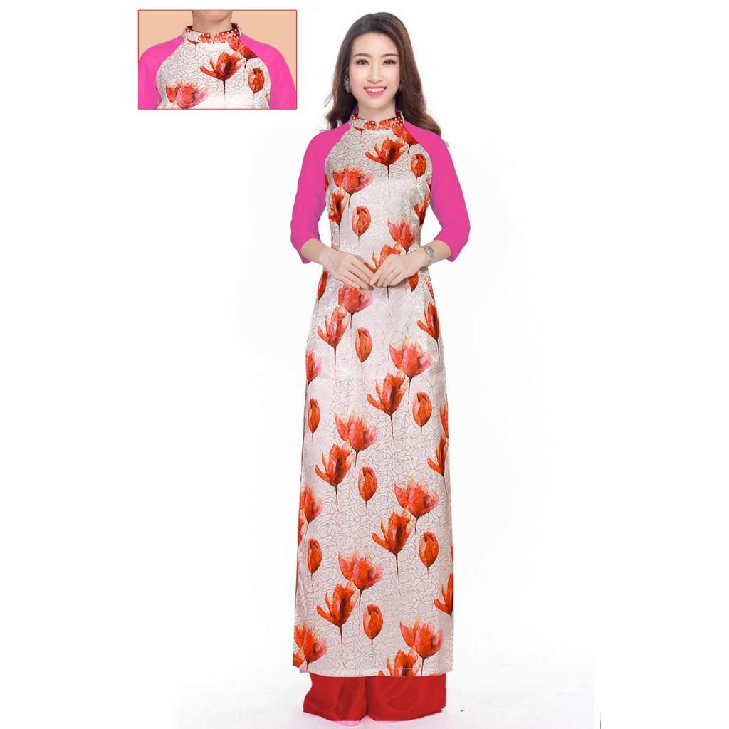 GIÁ XƯỞNG - Áo dài truyền thống lụa in 3D