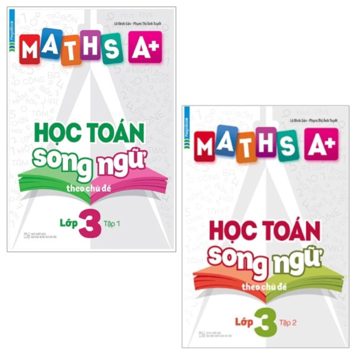 Combo Maths A+ Học Toán Song Ngữ Theo Chủ Đề - Lớp 3 - Tập 1 Và 2