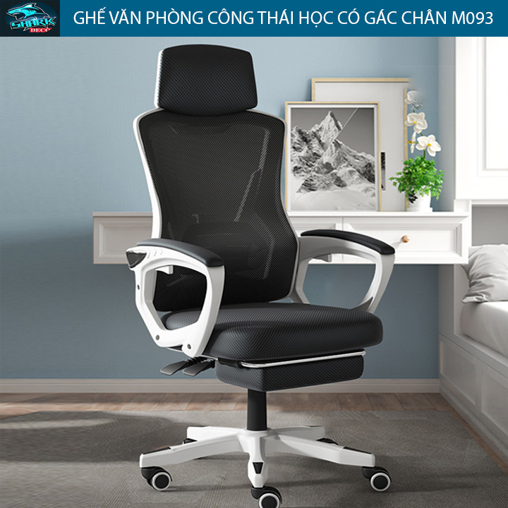 Ghế Xoay Văn Phòng Giá Rẻ M093, Ghế Công Thái Học Ergonomic Có Gác Chân