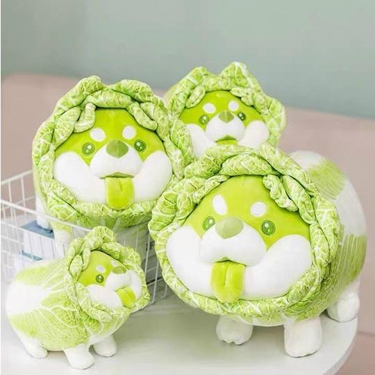 Gấu bông chó bắp cải – Quà tặng thú nhồi bông Shiba Inu Vegetable Fairy siêu dễ thương – Size 50 cm – Gối ôm cho bé ngủ ngon