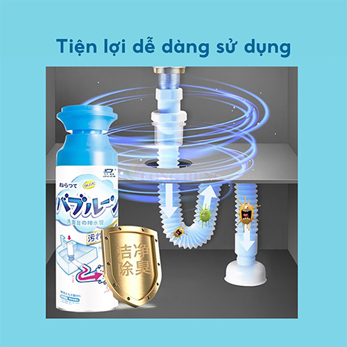 Chai xịt tạo bọt vệ sinh đường ống nước Hakugen Earth Raku Hapi (200ml) - Hàng chính hãng