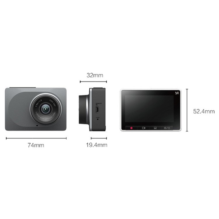 Camera hành trình xe ô tô Xiaomi Yi 2K 1296p - YI Smart Dash Camera - Phiên bản Up tiếng Anh -Hàng Chính Hãng