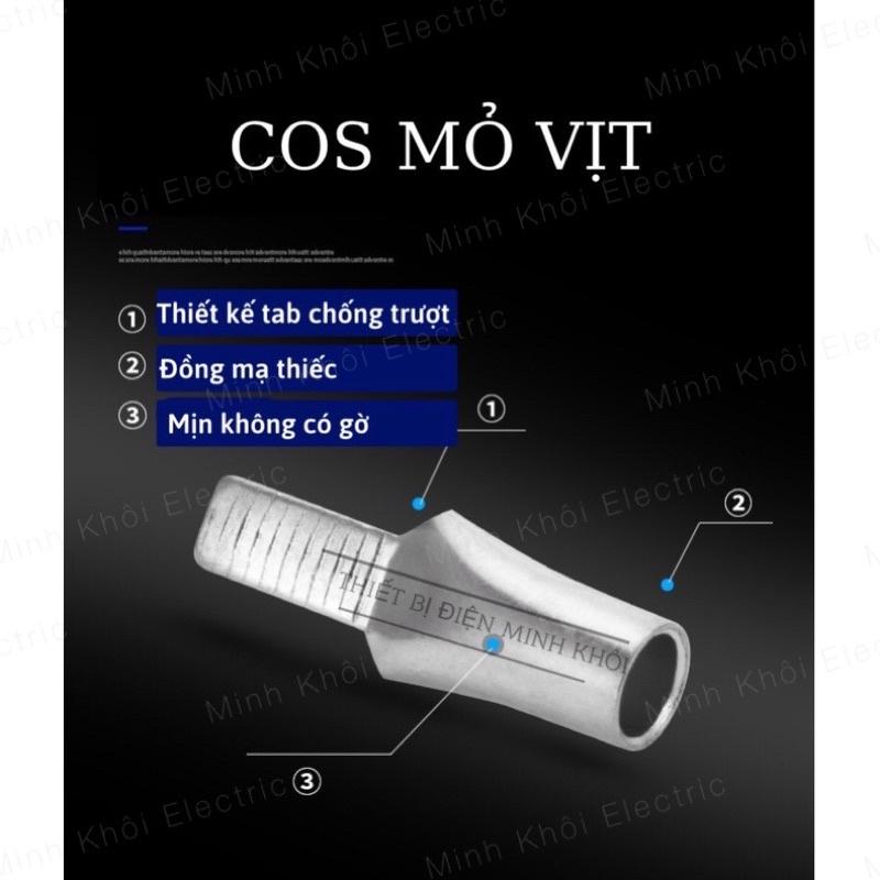 cos mỏ vịt dẹp túi 10c, đầu cos mỏ vịt dẹt trần bấm dây