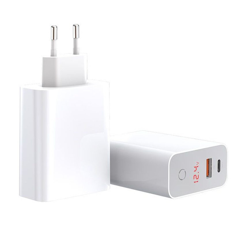 Adapter Sạc 2 Cổng 45W Baseus BS-EU907 Tích Hợp Tính Năng Smart Shutdown Hẹn Giờ Ngắt Điện Hỗ Trợ Sạc Nhanh QC 3.0 / QC 4.0 / FCP - Hàng Chính Hãng