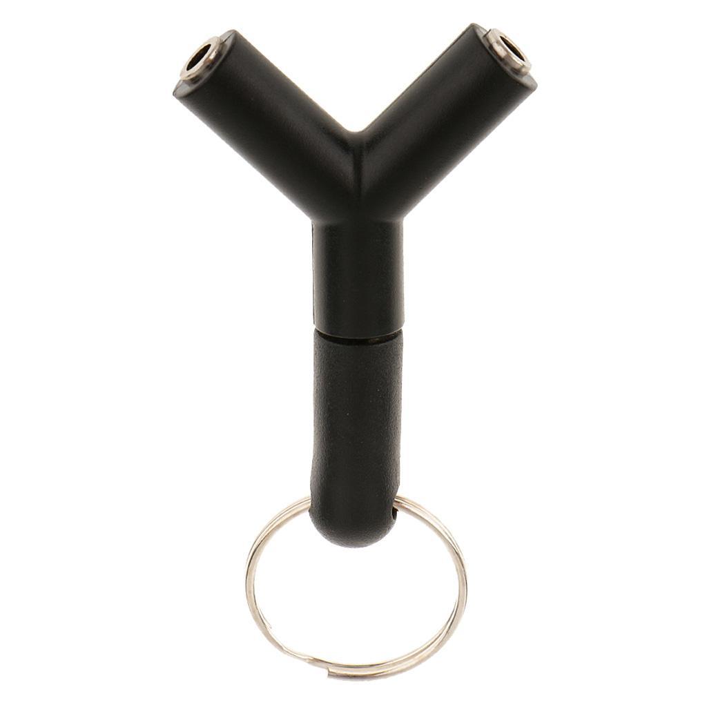 3.5mm Stereo Audio Jack Earphone Headphone 2  Splitter Adapter Keyring