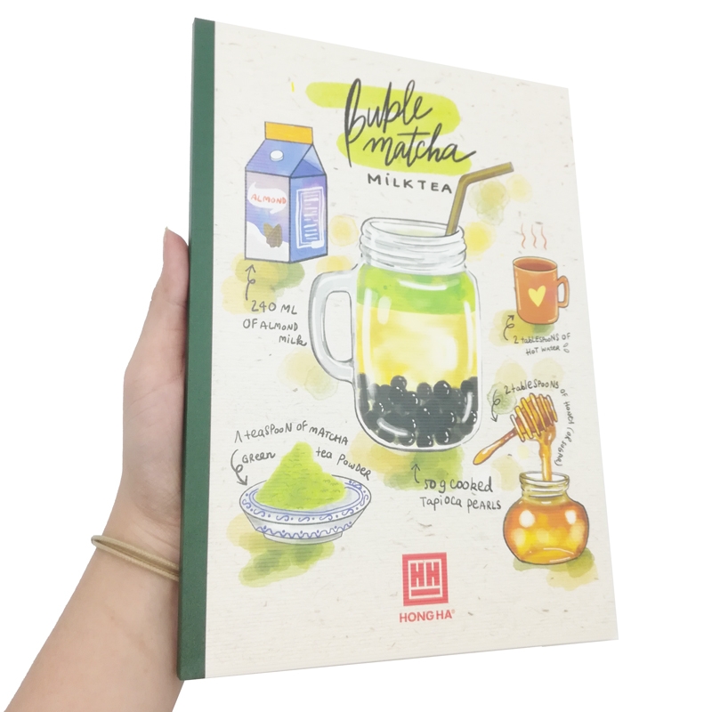 Bộ 5 Vở Kẻ Ngang Có Chấm Cocktail - 120 Trang Không Kể Bìa - ĐL 70 - Mẫu 2 - Bubble Matcha - Xanh Lá