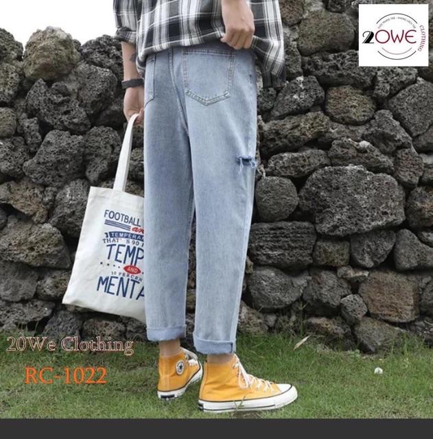 Quần Jeans Baggy Dáng Rách Cạnh 2020