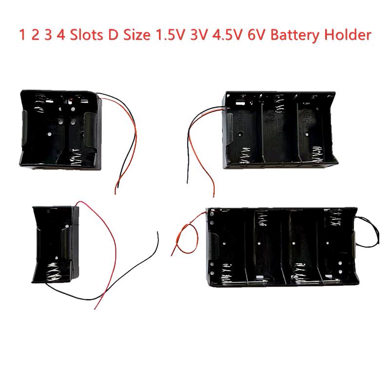 2 3 4 Khe D Size 1.5V 3V 4.5V 6V Giá đỡ pin Cell có dây Hộp đựng pin bền Hộp đựng pin có thể sạc lại Màu sắc: 2 CÁI