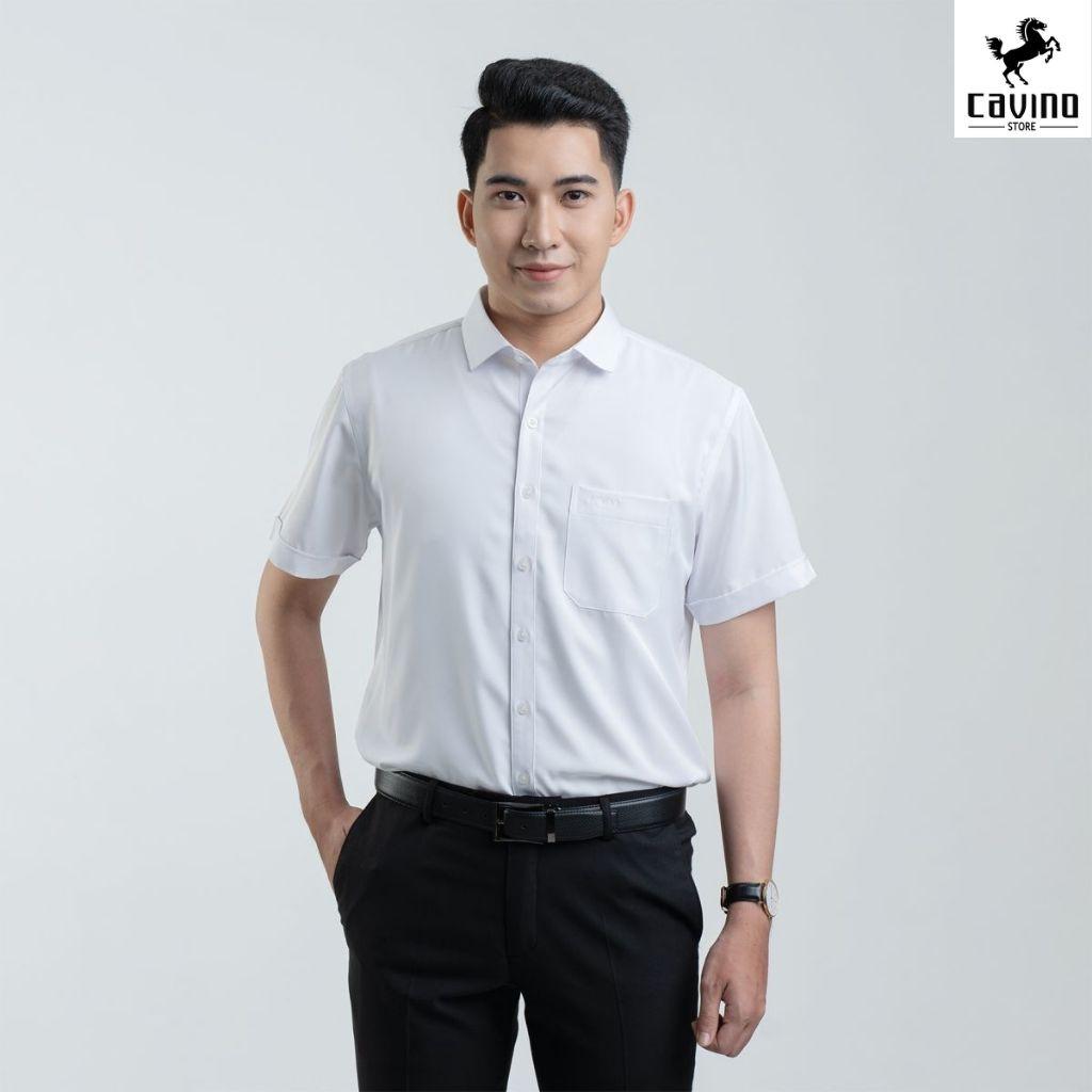 SALE Áo sơ mi nam trắng cao cấp, vải bambo thấm hút mồ hôi, chống nhăn chống nhàu SMC911 CAVINO