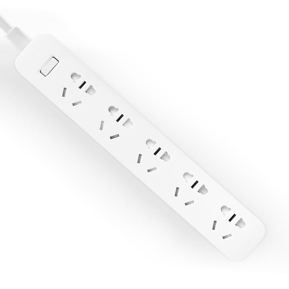 Xiaomi Power Strip with Grounded Surge Protector with 5 Outlets Ports with Flat Plug PowerPort Strip With Extension Cord