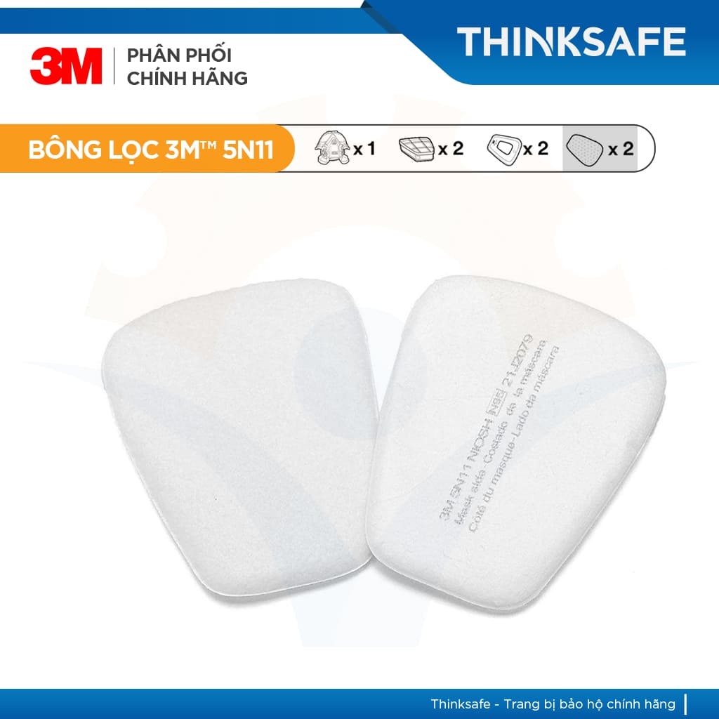 Mặt nạ phòng độc 3M 7502 bộ 7 món sử dụng phin 3M 6001 phun sơn hàn xì - lọc hơi hữu cơ